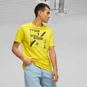 Puma BVB FTBLCORE GRAPHIC TEE Pánské tričko, žlutá, velikost XS