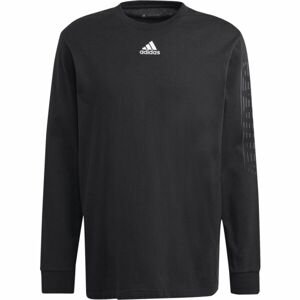 adidas BL PUFF LS T Pánské tričko, černá, velikost XL