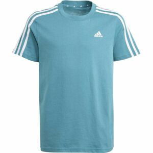 adidas 3-STRIPES TEE Chlapecké tričko, zelená, veľkosť 152