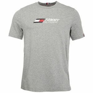 Tommy Hilfiger ESSENTIALS BIG LOGO S/S TEE Pánské tričko, šedá, velikost M