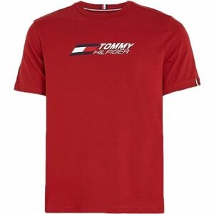 Tommy Hilfiger ESSENTIALS BIG LOGO S/S TEE Pánské tričko, červená, velikost XXL