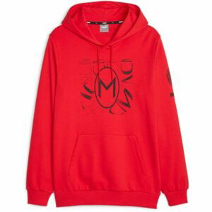 Puma ACM FTBLCORE GRAPHIC HOODY Pánská fotbalová mikina, červená, velikost L