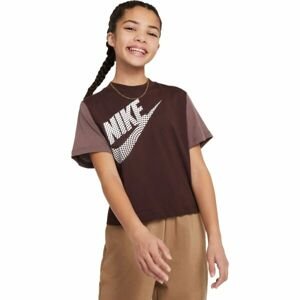 Nike Dívčí tričko Dívčí tričko, hnědá, velikost L