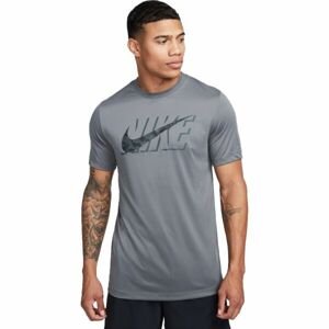 Nike NK DF TEE RLGD CAMO Pánské tréninkové tričko, šedá, velikost L