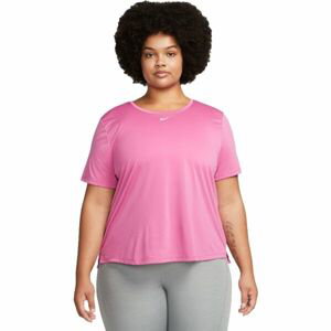 Nike ONE DF SS STD TOP PLUS W Dámské sportovní tričko plus size, růžová, velikost 2x