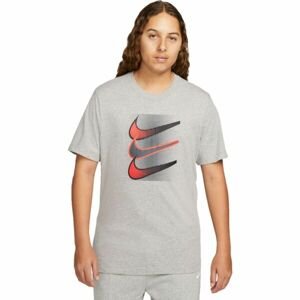 Nike NSW TEE 12MO SWOOSH Pánské tričko, šedá, velikost XXL
