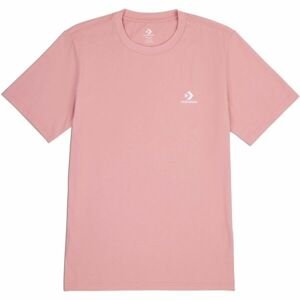 Converse CLASSIC LEFT CHEST SS TEE Unisexové tričko, růžová, velikost M