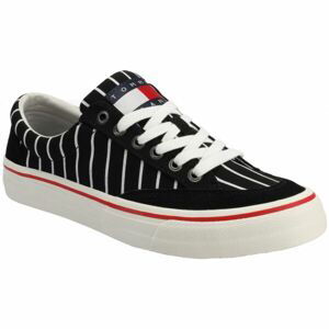 Tommy Hilfiger TOMMY JEANS SKATE CANVAS STRIPES Pánská volnočasová obuv, černá, velikost 41