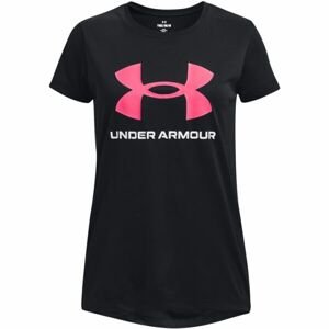 Under Armour TECH SOLID Dívčí tričko, černá, veľkosť M