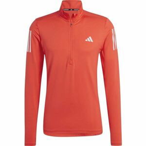 adidas OTR 1/4 ZIP Pánská běžecká mikina, červená, velikost L