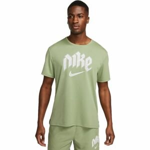 Nike DF RUN DVN MILER SS Pánské tričko, světle zelená, velikost L