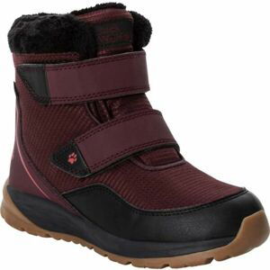 Jack Wolfskin POLAR WOLF TEXAPORE MID VC K Dětská zimní obuv, vínová, veľkosť 35