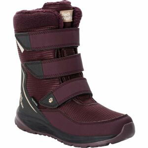 Jack Wolfskin POLAR BOOT TEXAPORE HIGH VC K Dětská zimní obuv, vínová, velikost 35