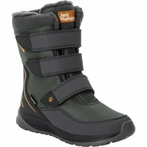 Jack Wolfskin POLAR BOOT TEXAPORE HIGH VC K Dětská zimní obuv, zelená, veľkosť 37