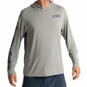 ADVENTER & FISHING UV HOODED Pánské funkční hooded UV tričko, šedá, velikost
