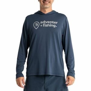 ADVENTER & FISHING UV HOODED Pánské funkční hooded UV tričko, tmavě modrá, velikost