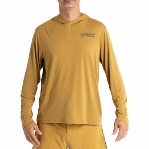 ADVENTER & FISHING UV HOODED Pánské funkční hooded UV tričko, hnědá, velikost
