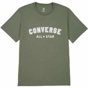 Converse CLASSIC FIT ALL STAR SINGLE SCREEN PRINT TEE Unisexové tričko, khaki, veľkosť M