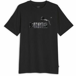 Puma ESSENTIALS + CAMO GRAPHIC TEE Pánské triko, černá, veľkosť XXXL