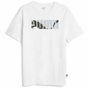 Puma GAPHICS WORDING TEE Pánské triko, bílá, veľkosť S