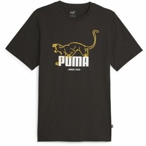 Puma GRAPHICS ANIMAL TEE Pánské triko, černá, veľkosť L