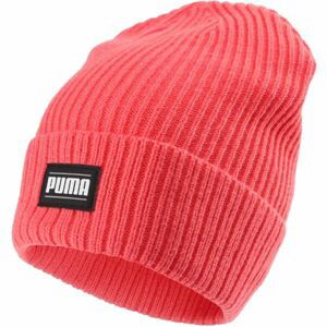 Puma RIBBED CLASSIC CUFF BEANIE Unisex pletená čepice, růžová, velikost UNI