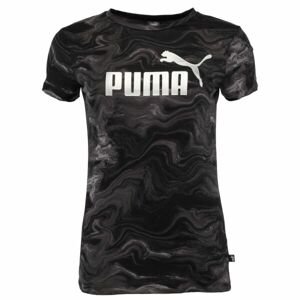 Puma ESS + MARBLEIZED TEE Dámské tričko, černá, velikost L