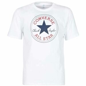 Converse STANDARD FIT CENTER FRONT CHUCK PATCH CORE TEE Unisexové tričko, bílá, veľkosť XXL