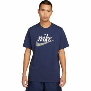 Nike NSW TEE FUTURA 2 Pánské tričko, tmavě modrá, velikost XL