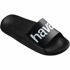 HAVAIANAS SLIDE CLASSIC LOGO MANIA Unisex pantofle, černá, veľkosť 47/48