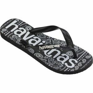 HAVAIANAS TOP LOGO MANIA FASHION Unisex žabky, černá, velikost 43/44