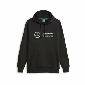 Puma MERCEDES-AMG PETRONAS F1 ESSENTIALS HOODIE Pánský svetr, černá, veľkosť L