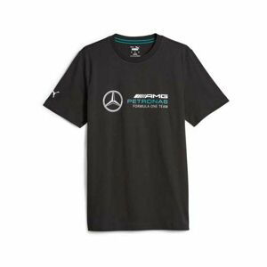 Puma MERCEDES-AMG PETRONAS F1 TEAM ESSENTIALS Pánské triko, černá, velikost L