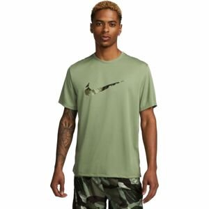 Nike DF UV SS MILER ECMO Pánské běžecké tričko, khaki, velikost XXL