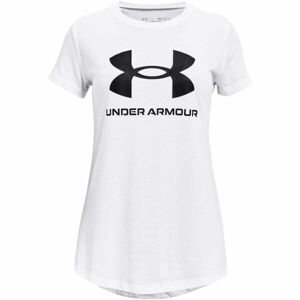 Under Armour LIVE SPORTSTYLE GRAPHIC SS Dívčí triko, bílá, velikost L