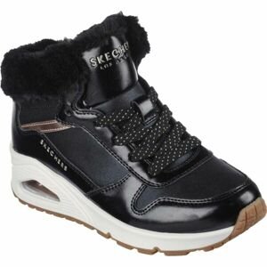 Skechers UNO - COZY ON AIR Dětská zimní obuv, černá, velikost 28