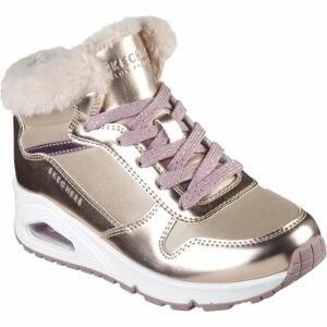Skechers UNO - COZY ON AIR Dětská zimní obuv, zlatá, velikost 28