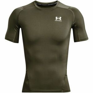 Under Armour HG ARMOUR COMP SS Pánské triko, khaki, velikost XL