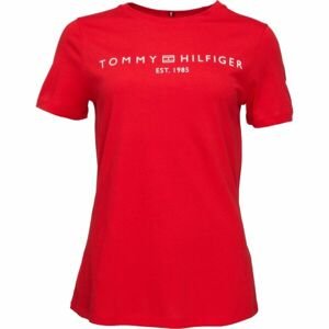 Tommy Hilfiger LOGO CREW NECK Dámské triko, červená, velikost XS