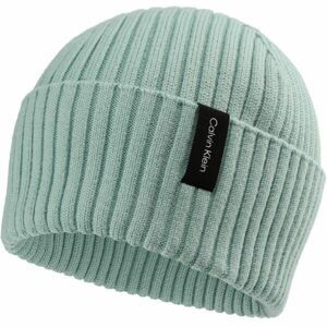 Calvin Klein RIBBED FOLDED BEANIE Podzimní čepice, světle zelená, velikost UNI