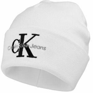 Calvin Klein MONOLOGO EMBRO Zimní čepice, bílá, velikost