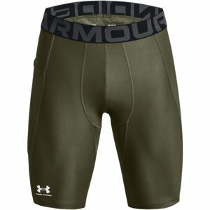 Under Armour HEATGEAR ARMOUR LONG SHORTS Pánské kompresní kraťasy, khaki, velikost