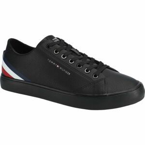 Tommy Hilfiger VULC CORE LOW LTH STRIPES Pánské tenisky, černá, velikost