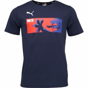 Puma CASUALS TEE Pánské triko, tmavě modrá, velikost M