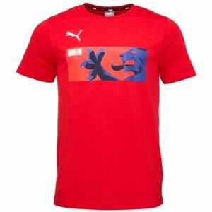 Puma CASUALS TEE Pánské triko, červená, velikost XL