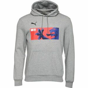 Puma HOODY Pánská mikina, šedá, velikost S