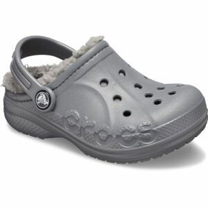 Crocs BAYA LINED CLOG T Dětské pantofle, šedá, velikost 25/26