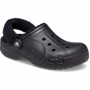 Crocs BAYA LINED FUZZ STRAP CLOG Pánské pantofle, černá, velikost 46/47