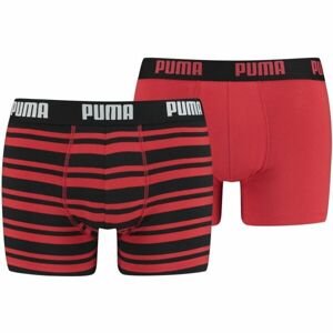 Puma HERITAGE STRIPE BOXER 2P Pánské boxerky, červená, velikost M