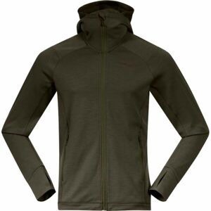 Bergans ULSTEIN WOOL Pánská merino mikina, khaki, veľkosť L